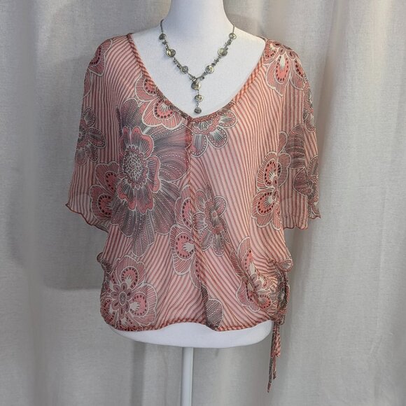 Laundry by Shelli Segal Size XS 100% Silk Sheer Top - Picture 1 of 16